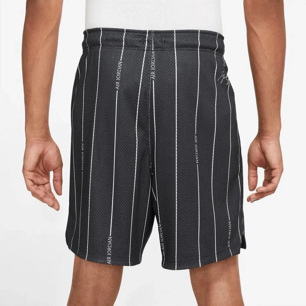 Nike Air Jordan Essentials Basketball Shorts Mens Medium Black Pinstripe Mesh